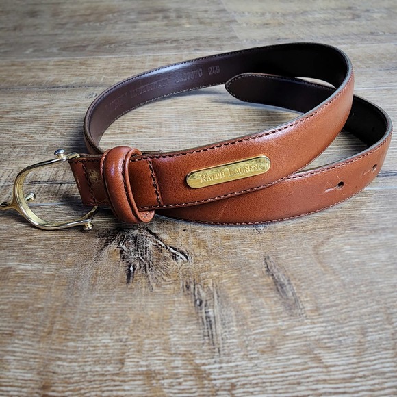 Vintage Ralph Lauren Stirrup-Buckle Italian Leather Equestrian Belt | Small main image 4